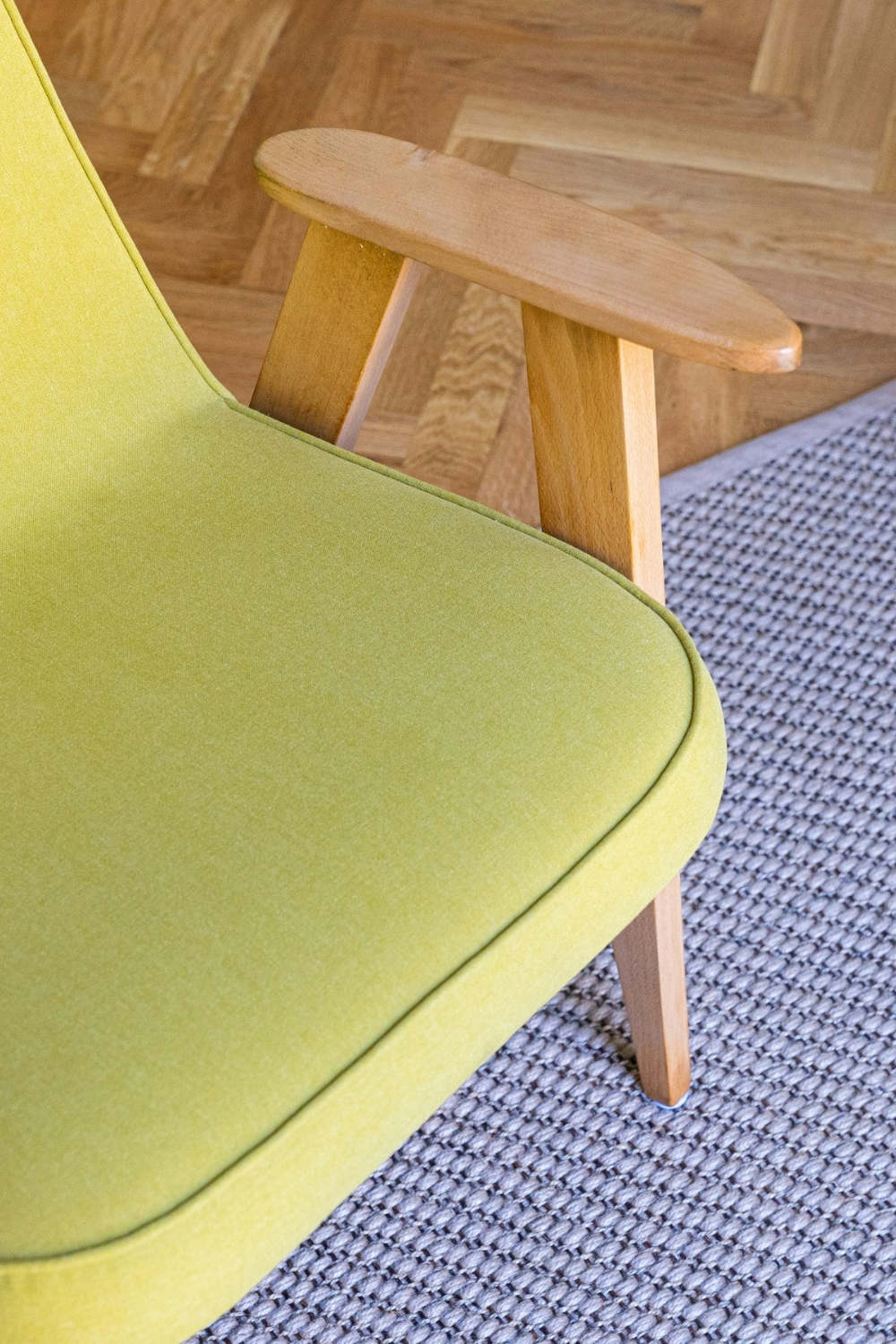 Entryway with a rug defining the space and adding warmth