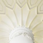 Colorful painted ceiling transforming modern living room