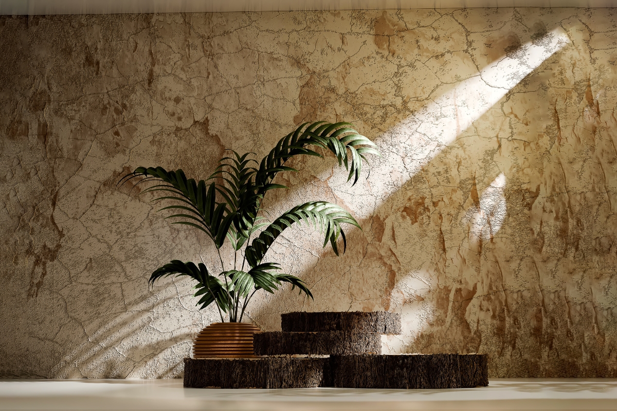 Modern living room with olive tree and potted plants bringing nature indoors in 2026 style