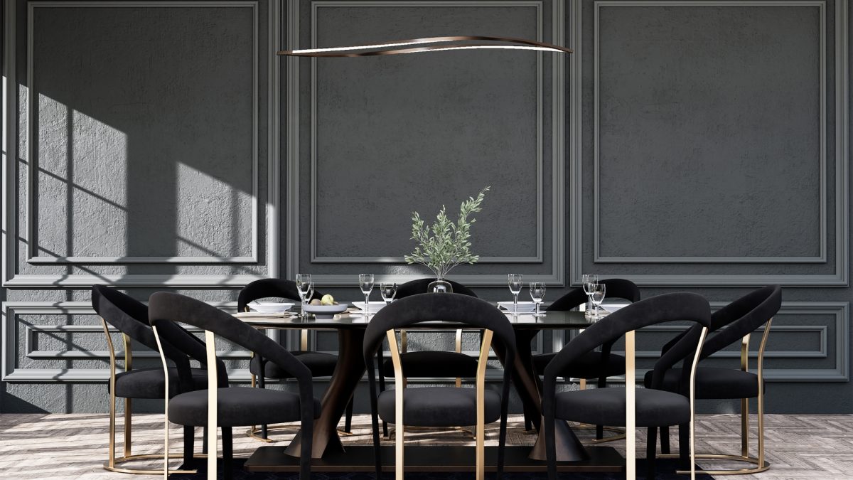 Elegant dining room trends 2026 with warm neutral tones and modern furniture