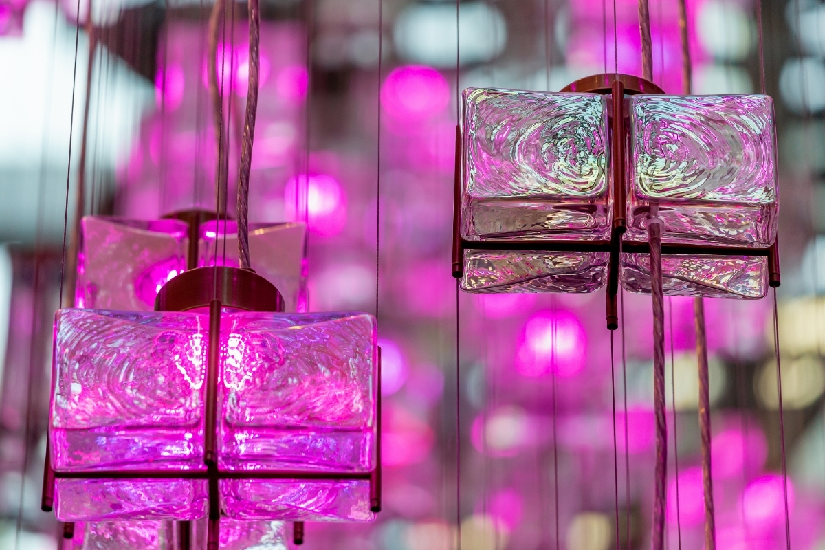 modern dining room with sculptural statement chandelier as decor