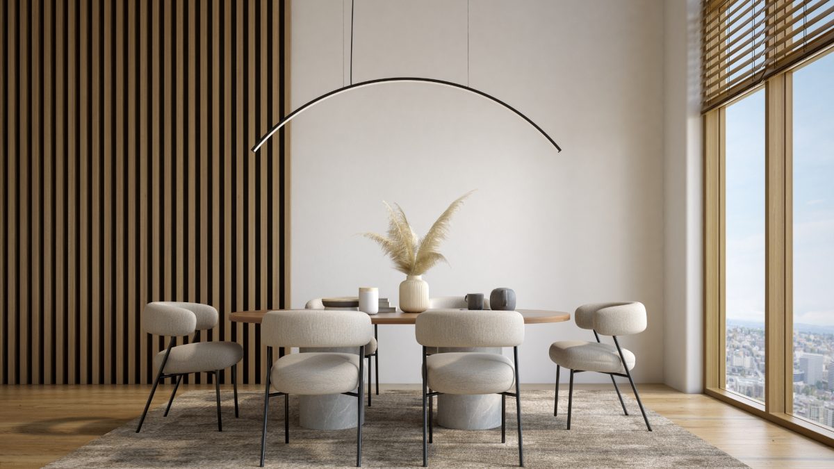 Modern dining space with stylish and comfortable furniture for everyday living