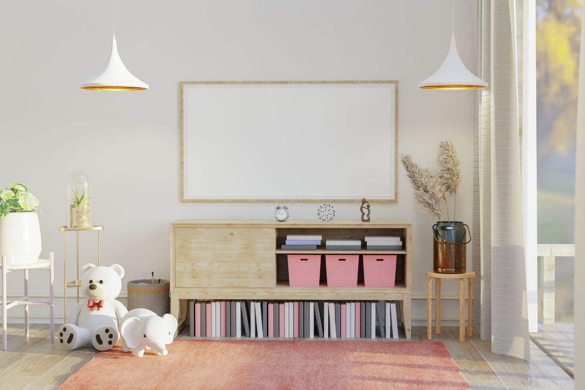 Smart storage solution using built-in shelves and hidden drawers