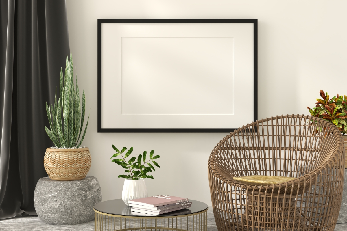 Coffee table styled with minimal spring decor for a chic, clutter-free look