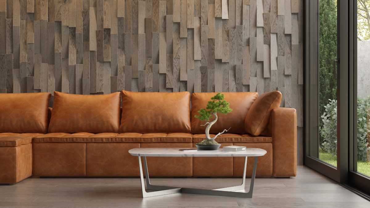 modern living room with trending textured wall decor for 2026 homes
