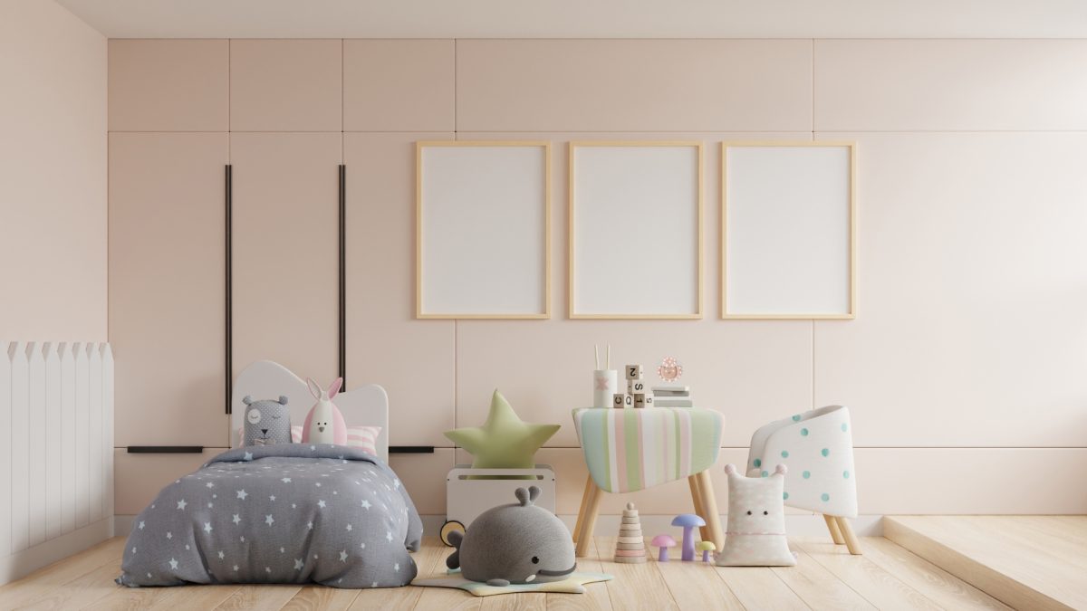 Modern kids room designed to grow with age using flexible furniture