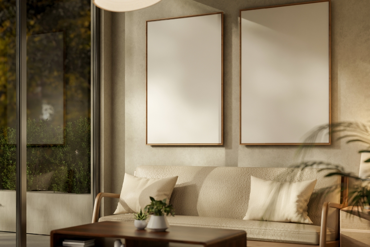 Layered lighting in a living room using table lamps and floor lamps