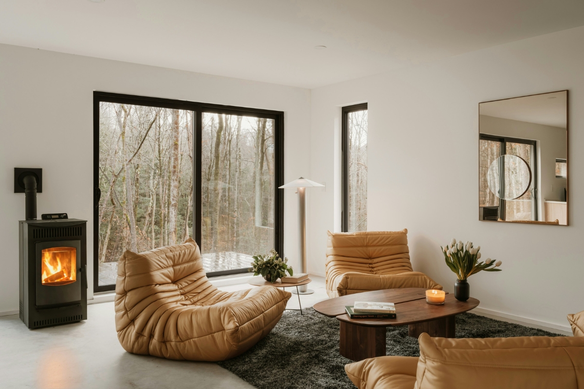 Cozy living room with comfort-first furniture layout and soft seating