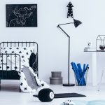 Modern kids room designed for learning, play, and rest with calm colors