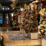 Cozy living room decorated with elegant winter accents and soft lighting