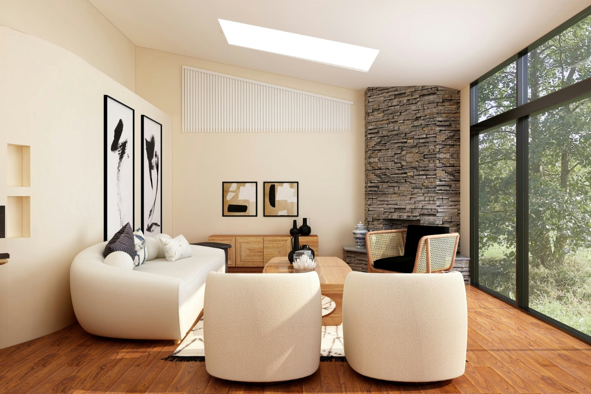 Minimal coffee table styling with light summer decor accents