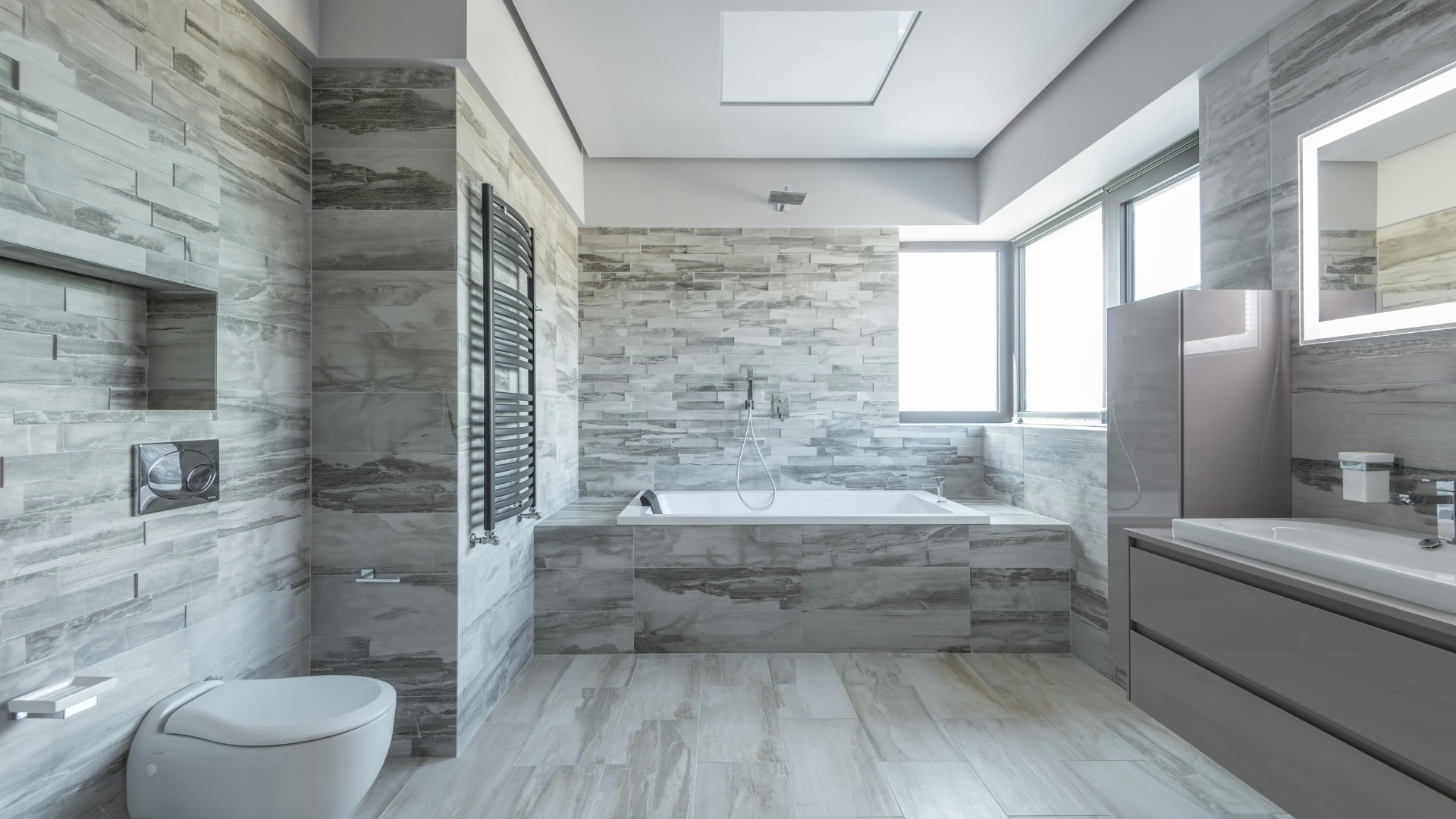 Minimal bathroom with neutral color palette and clutter-free surfaces