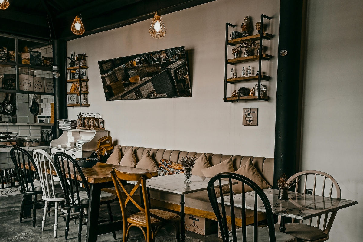 Comfortable cushioned chairs in a dining room designed for long meals