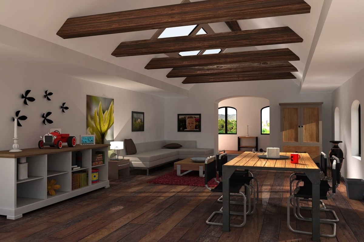 sliding panel divider in modern living room creating flexible private and open spaces