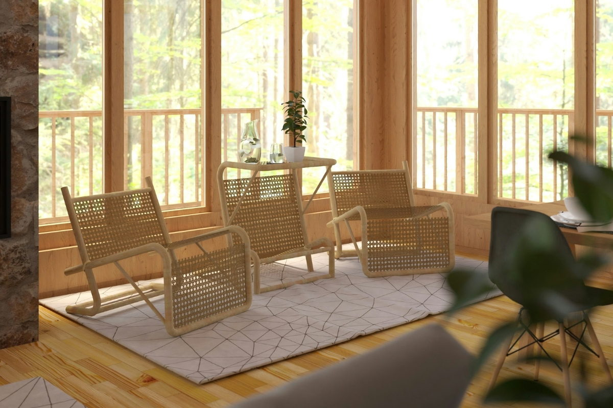 Linen curtains and cotton cushions for breathable summer home decorLight fabric textures creating an airy and cool living room
