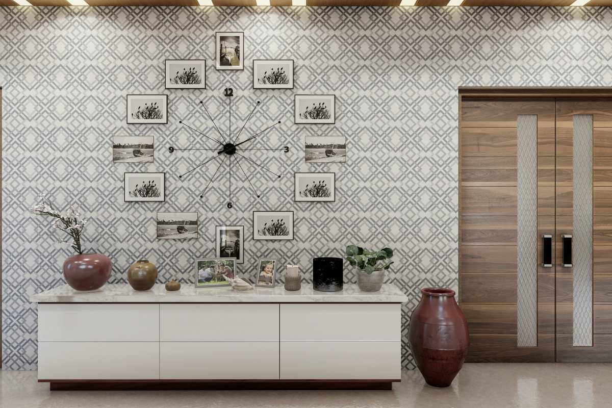 Creative biophilic wall idea with vertical indoor plant garden