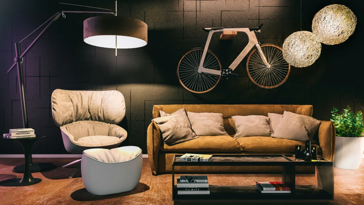 Dark Personalized Home Decor living room with cozy accents