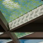 Eco-friendly ceiling panels in a modern living room