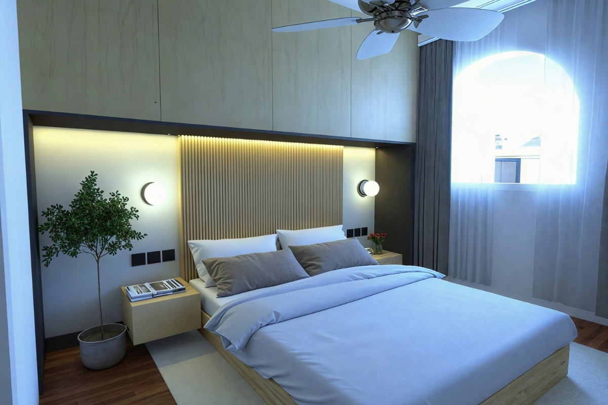 smart bedroom decor with modern smart lighting