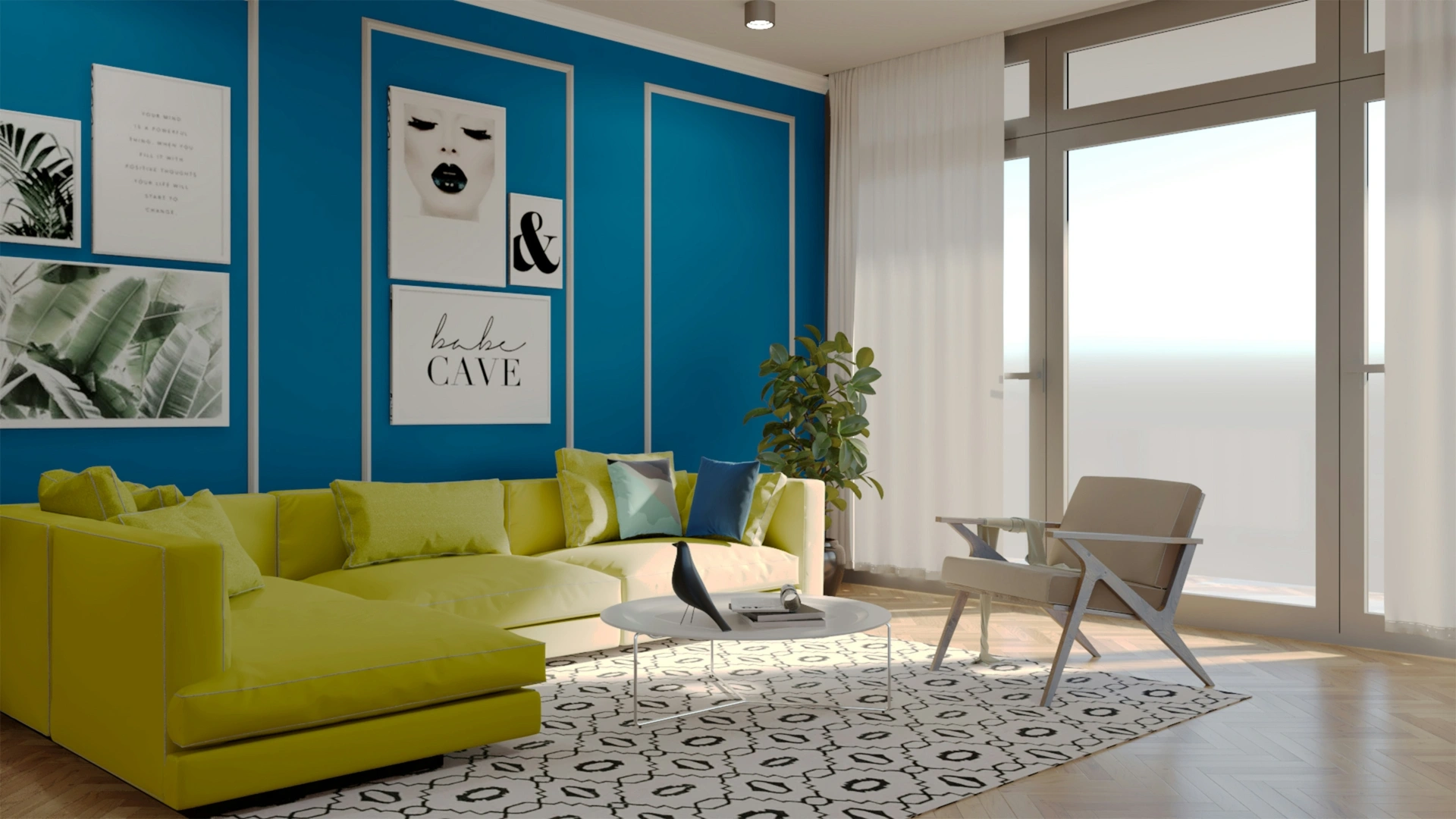 Interior color psychology chart showing how colors affect mood