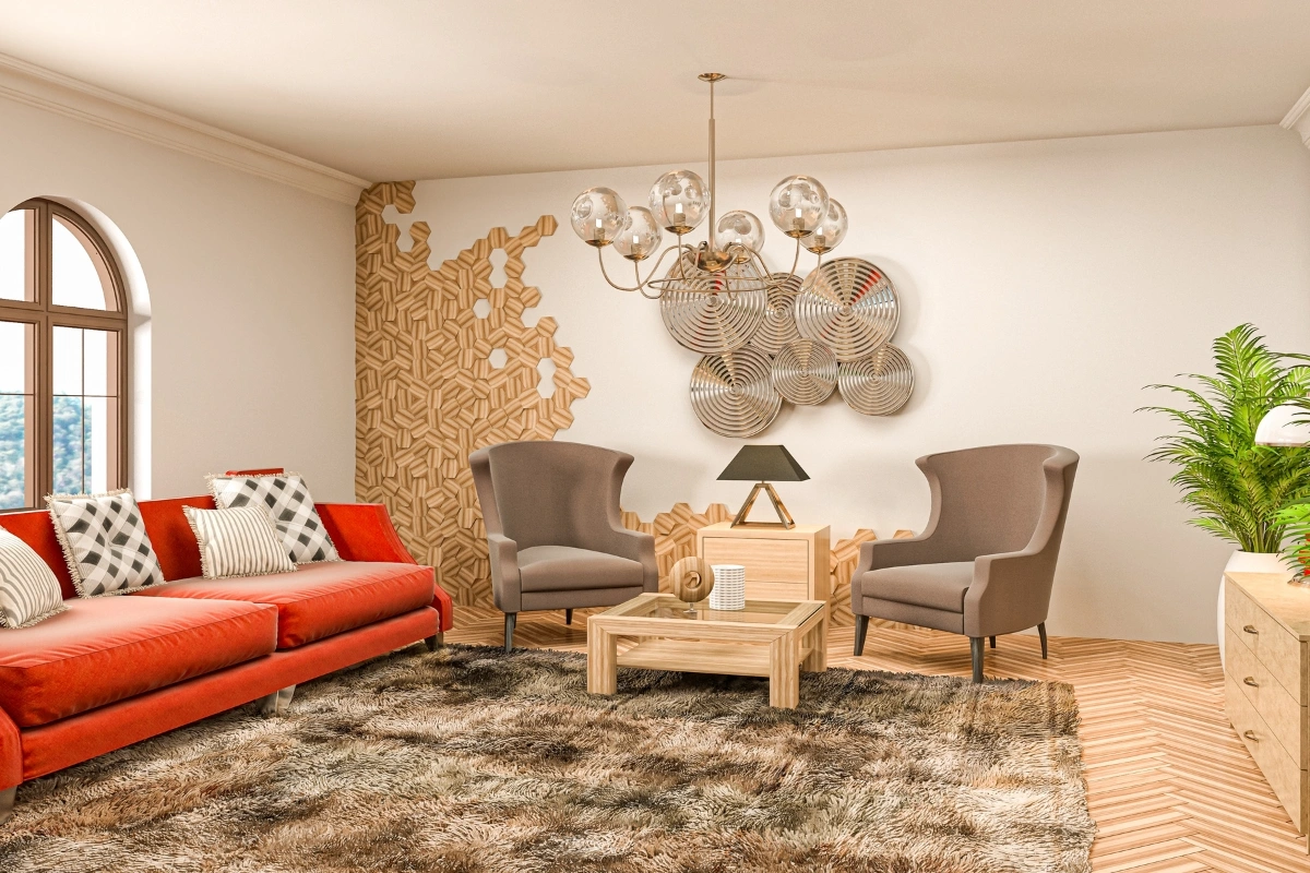 Quiet luxury home decor brands featuring oversized wall art in a modern elegant living room with premium furniture and minimalist luxury interior design