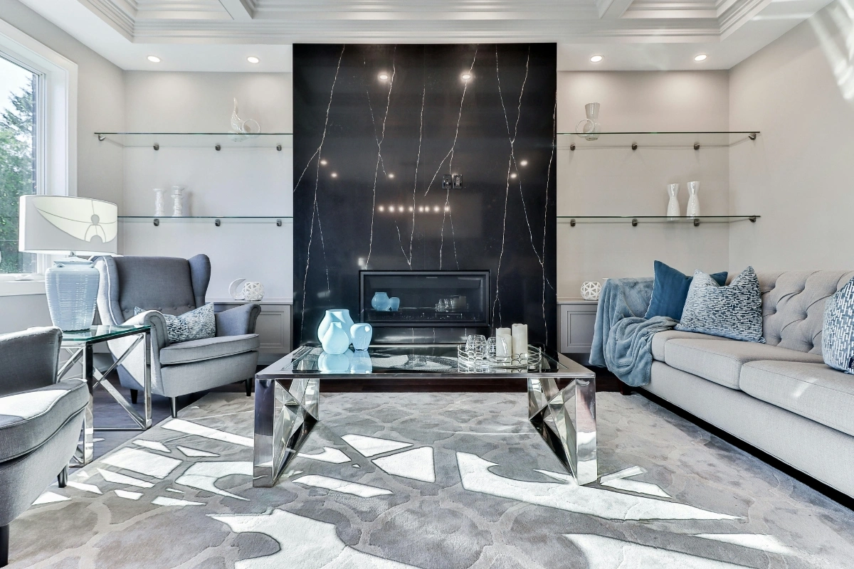 Quiet luxury home decor ideas featuring oversized wall art in a modern elegant living room with neutral tones and high-end minimalist interior design