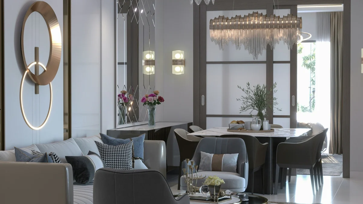 Living room with Quiet Luxury Home Decor, neutral tones, and soft textures