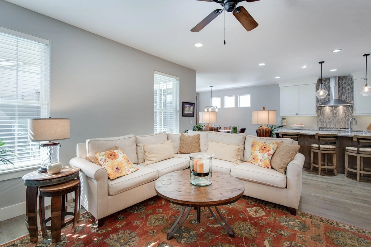 quiet luxury style home decor living room with neutral tones and elegant furniture