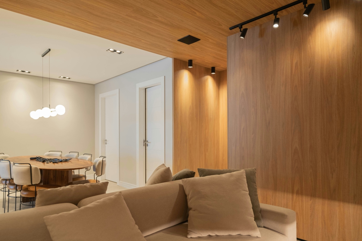 modern smart lighting in contemporary living room