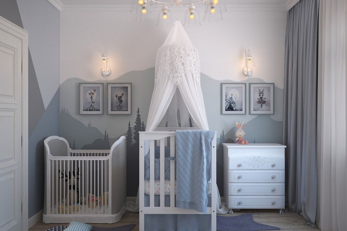 vintage kids room décor – classic bedroom with antique furniture and soft pastel tones