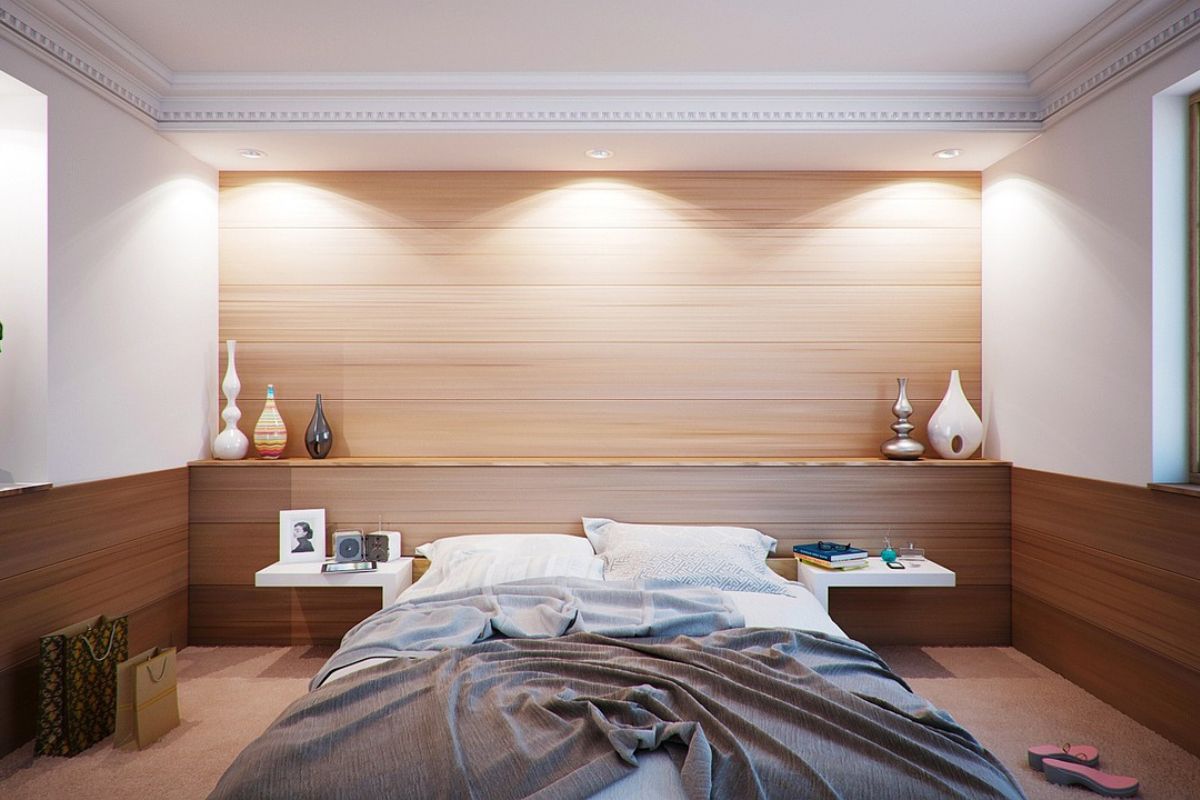 Slim profile box spring under low profile bed frame