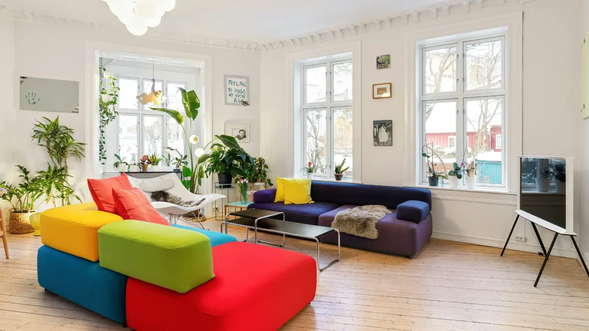 Color Drenching Interior Design modern living room with walls ceiling and furniture in one cohesive color palette