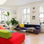 Color Drenching Interior Design modern living room with walls ceiling and furniture in one cohesive color palette