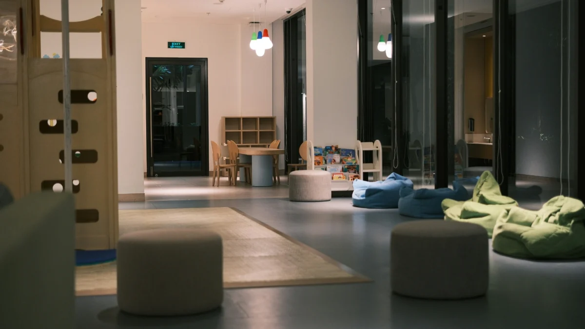 Sensory interior design with multi sensory elements including soft lighting textures and calming decor for better living