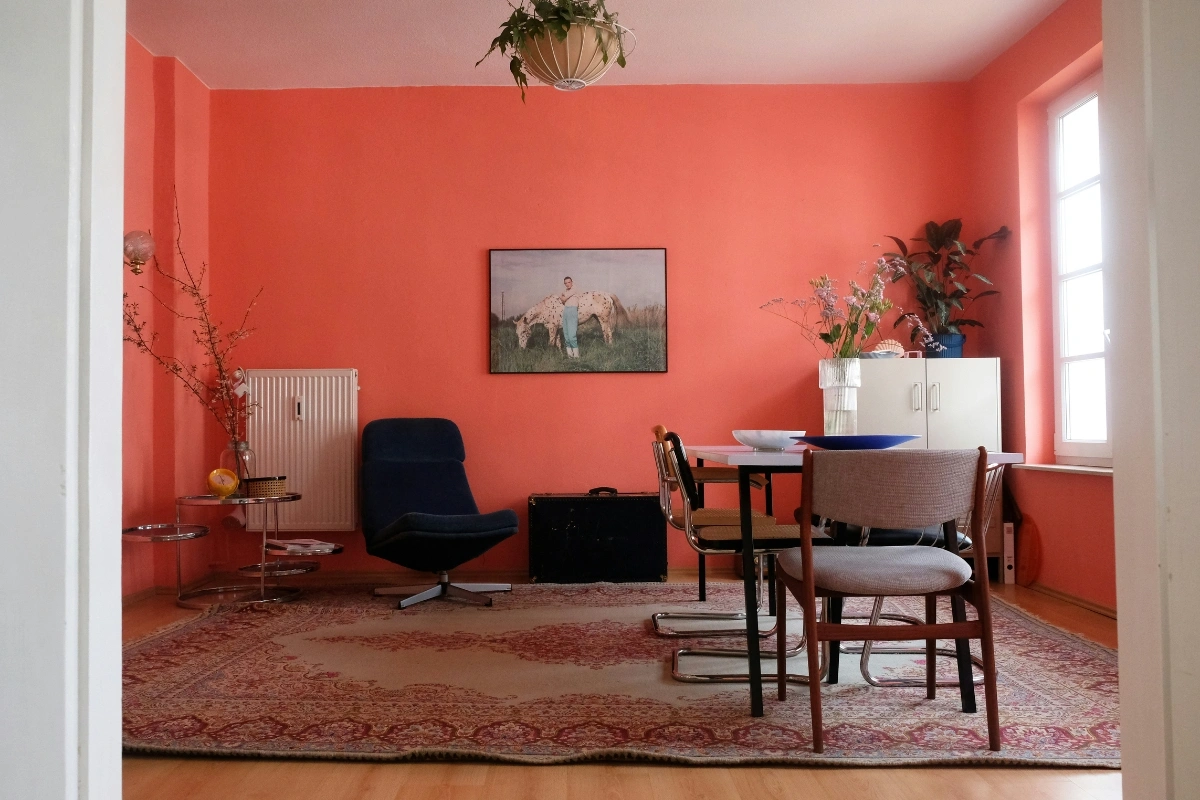 Color Drenching Interior Design example showing cohesive wall ceiling and furniture color palette in modern interior design