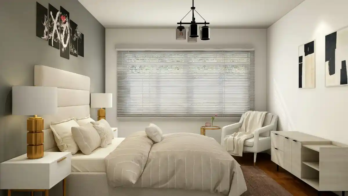 Small bedroom design mistakes with oversized furniture in a narrow room