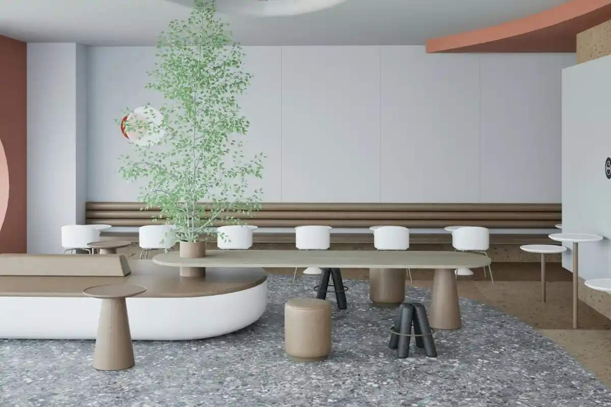 Vertical garden wall in biophilic interior design 