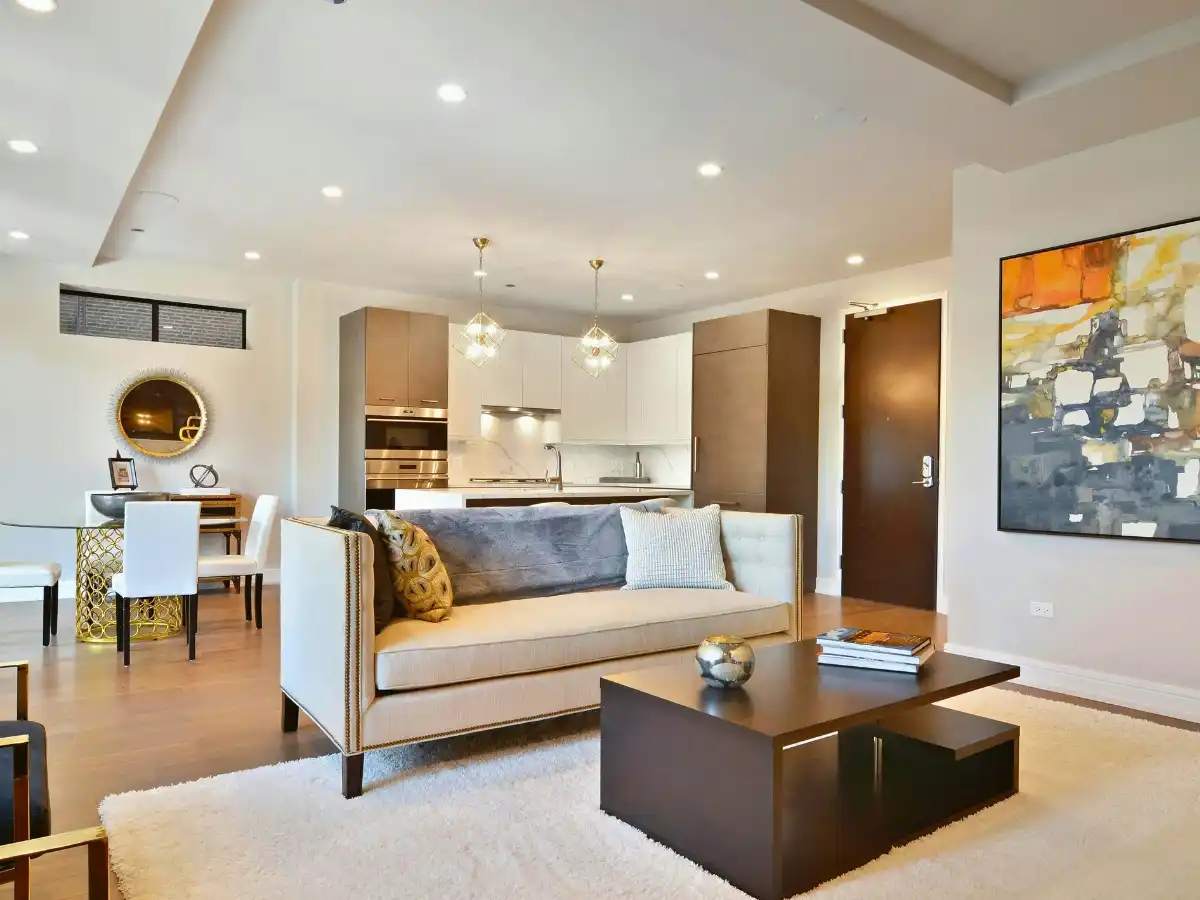 how to make a rental apartment look expensive with layered lighting in living room 