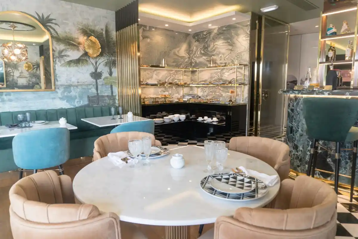 Elegant neutral tone living space with invisible luxury concept 