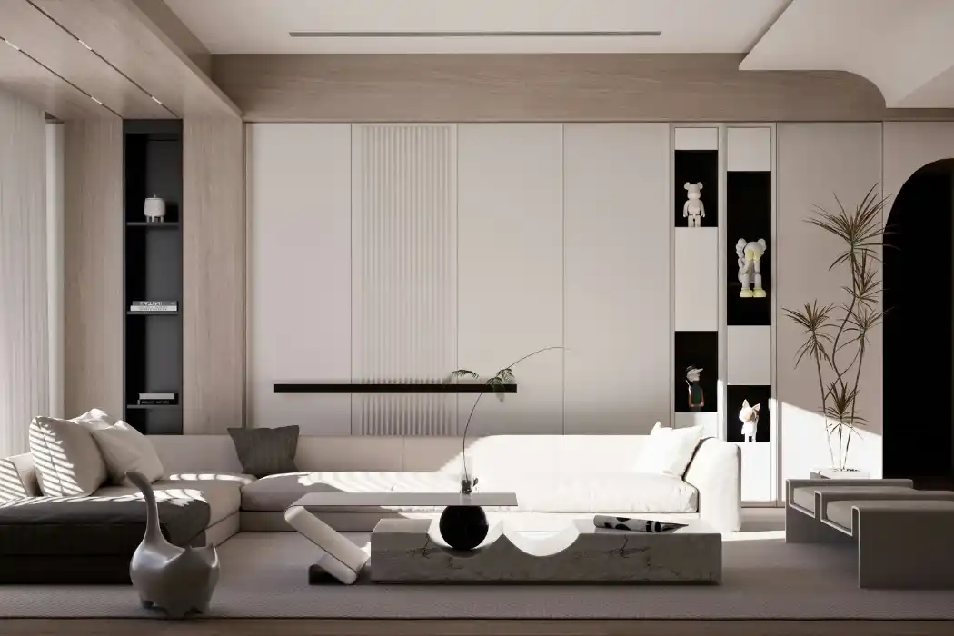 Minimalist luxury small apartment interior 