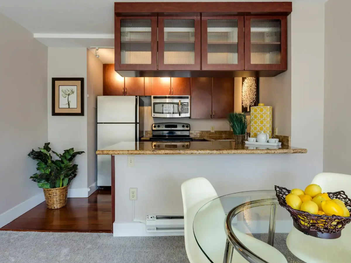Compact apartment bedroom with under-bed storage drawers