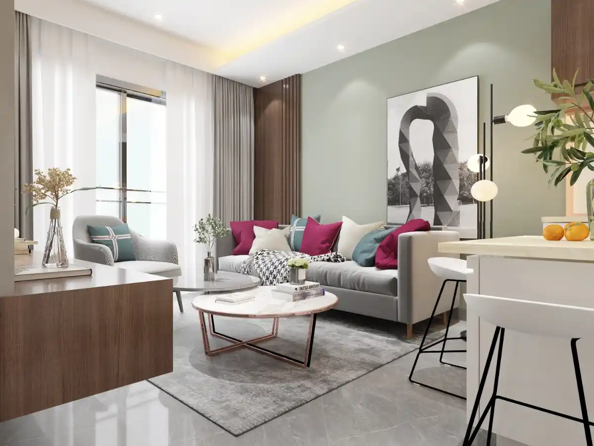 Balanced cozy setup solving uncomfortable living room feel