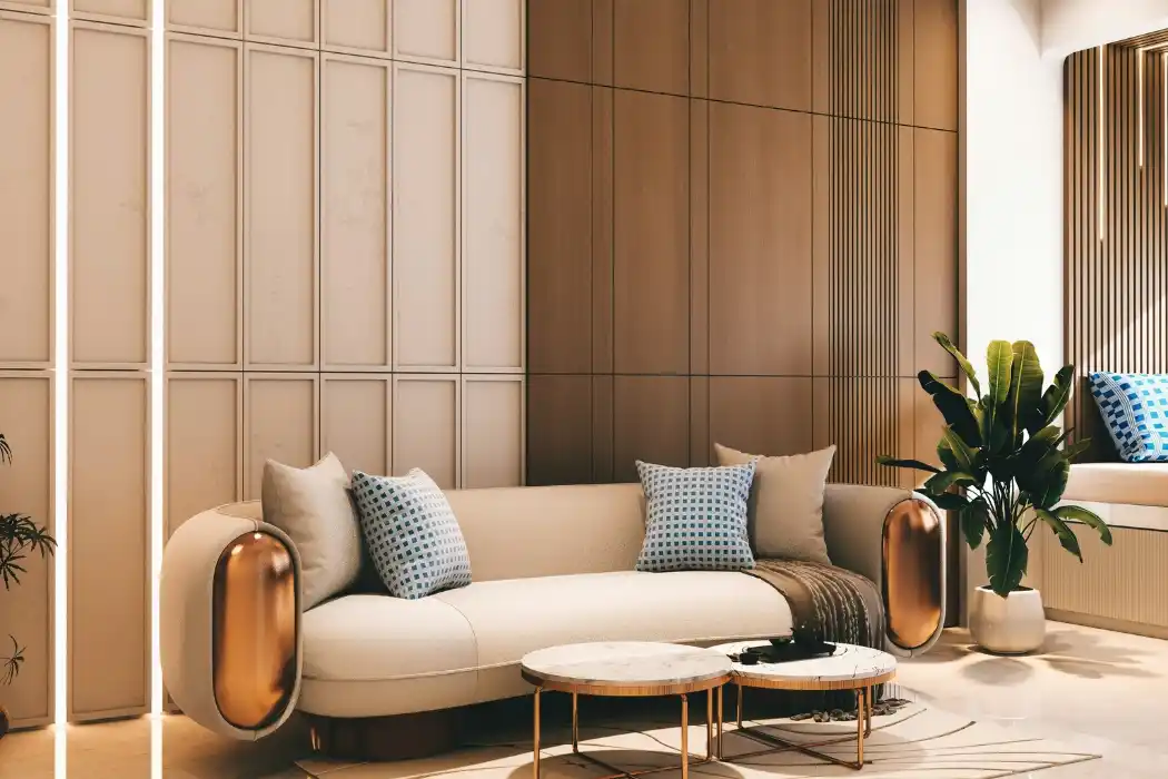 1.Micro luxury home decor modern living room design 