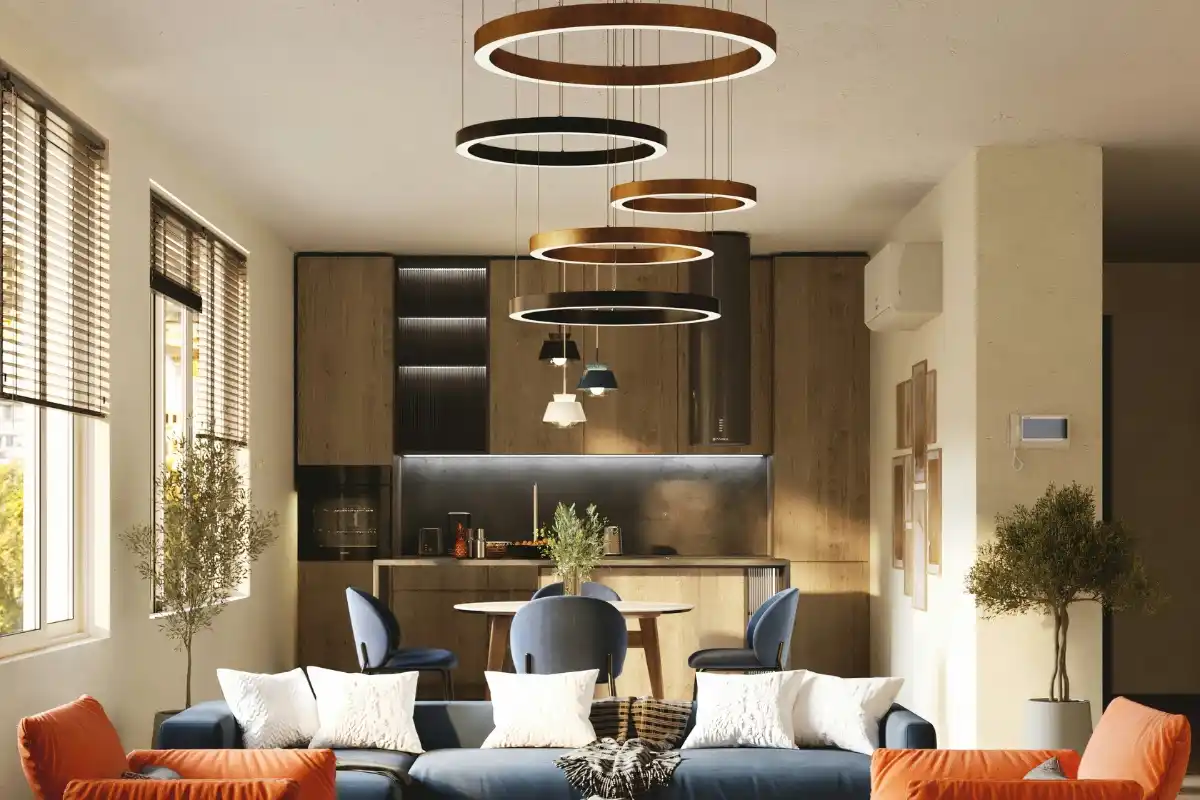 Open space transformed into zoned living room design