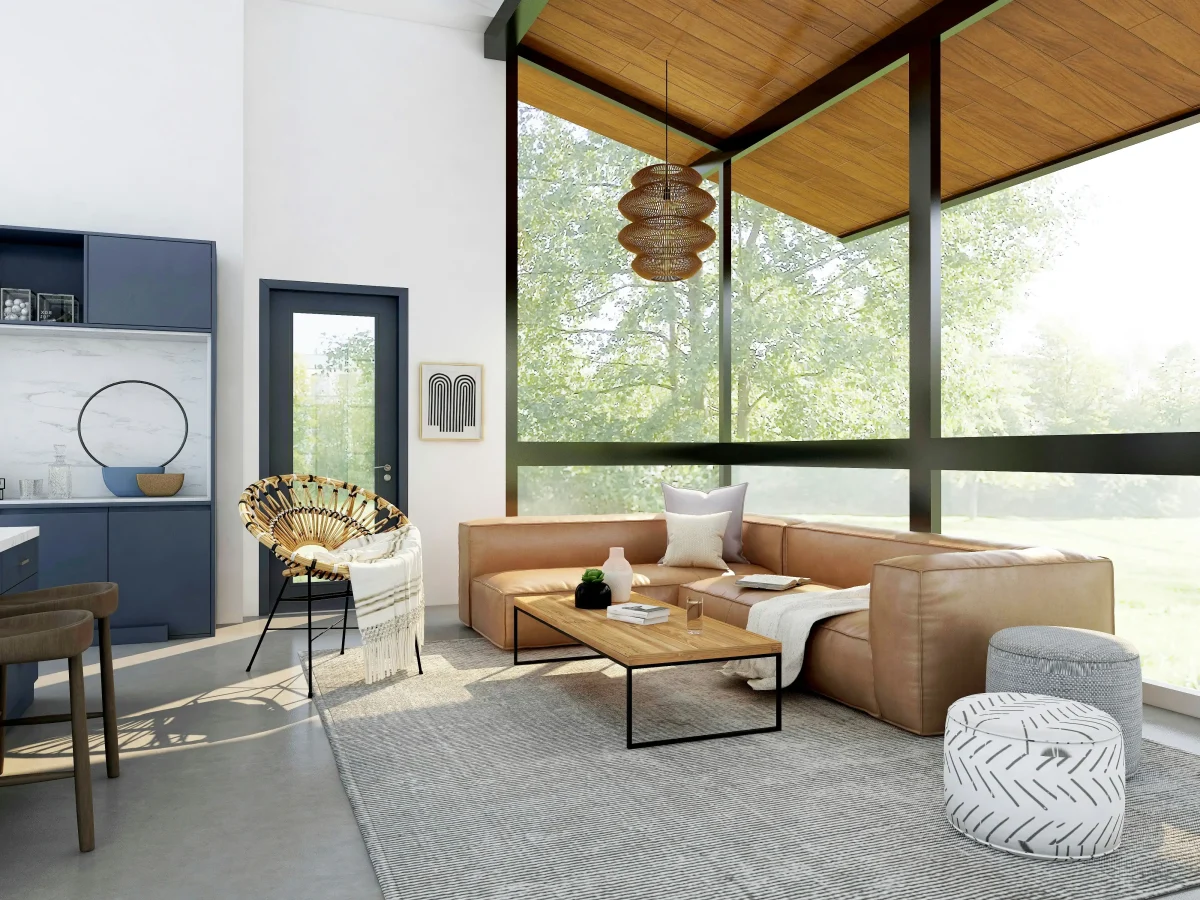 Living room zone ideas using lighting and rugs