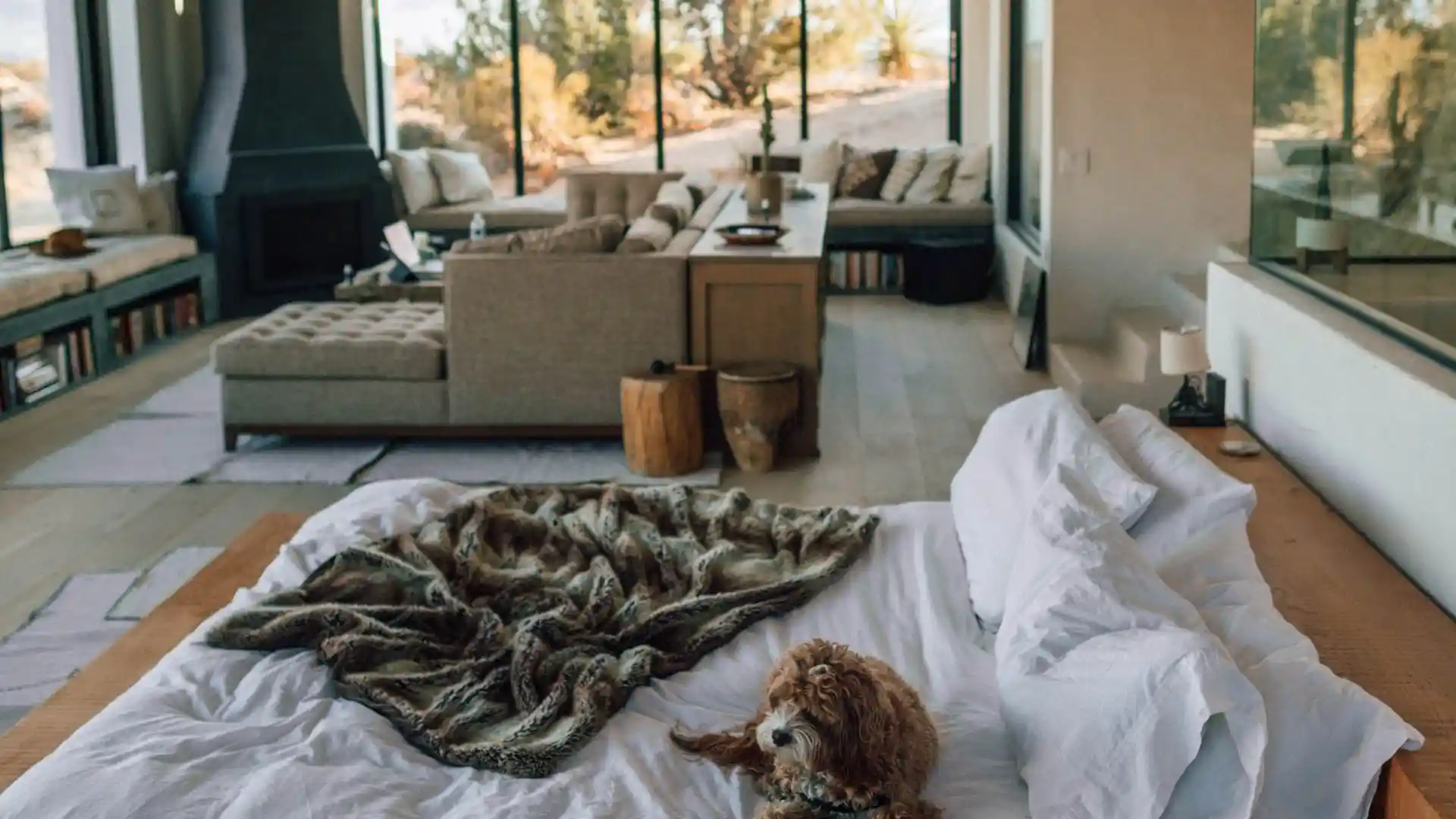 Cozy bedroom ideas with warm lighting and soft neutral bedding