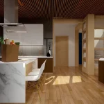 Modern kitchen featuring kitchen organization ideas that save space, including drawer organizers, cabinet storage, and clutter-free countertops.