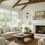 Modern Farmhouse Living Room Ideas with cozy neutral decor and rustic accents
